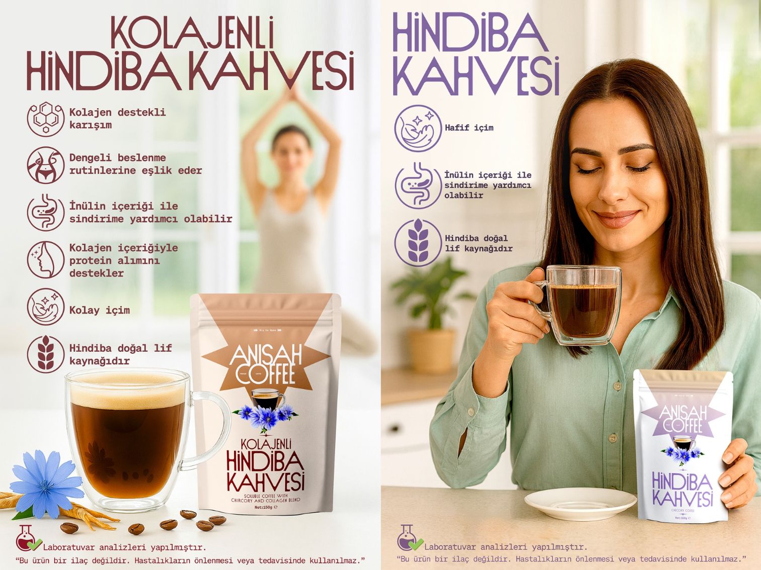 Anisah Coffee Prebiyotikli ve Kolajenli Hindiba Kahvelerini Duyurdu